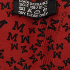 Hermes Twilly Logo Alphabet Scarf Wine Red Black Silk — view 4