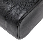Chanel CC Logo Vanity Bag Handbag Black Caviar Leather — view 5