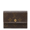 Louis Vuitton Monogram Porte-Monnaie Coin Case Brown Leather