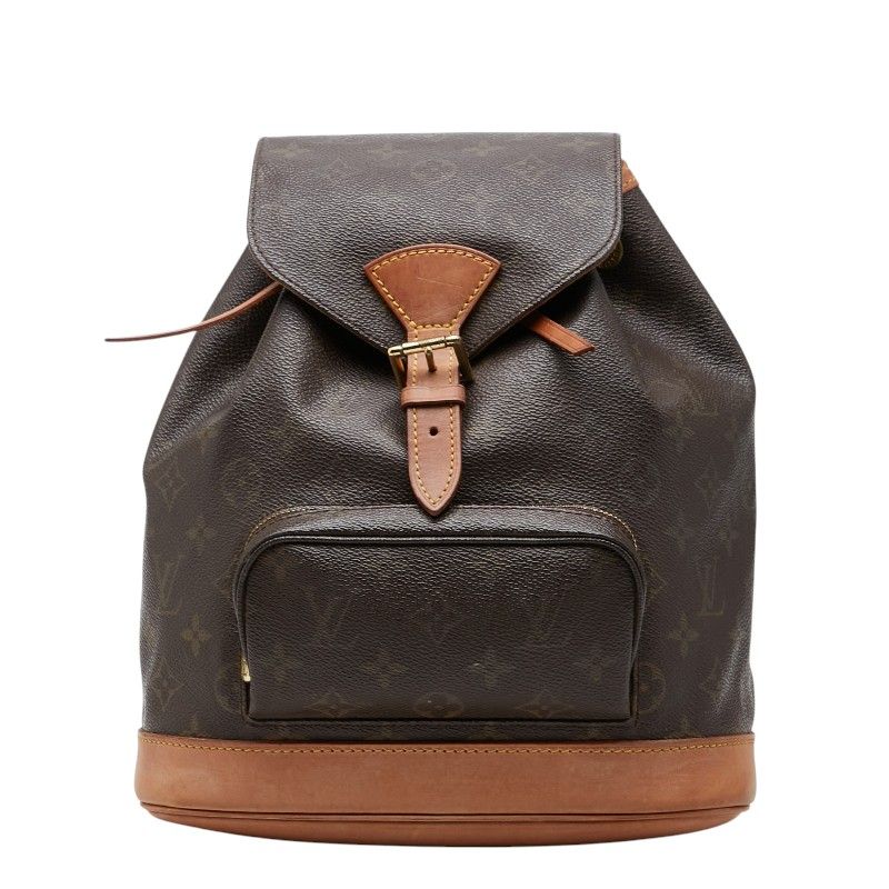 Louis Vuitton Monogram Montsouris MM Backpack Brown Leather