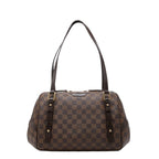 Louis Vuitton Damier Rivington PM Shoulder Bag Brown Leather