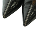 Louis Vuitton Loafers Pointed Toe Monogram Zip Patent Leather 36.5 Black — view 3