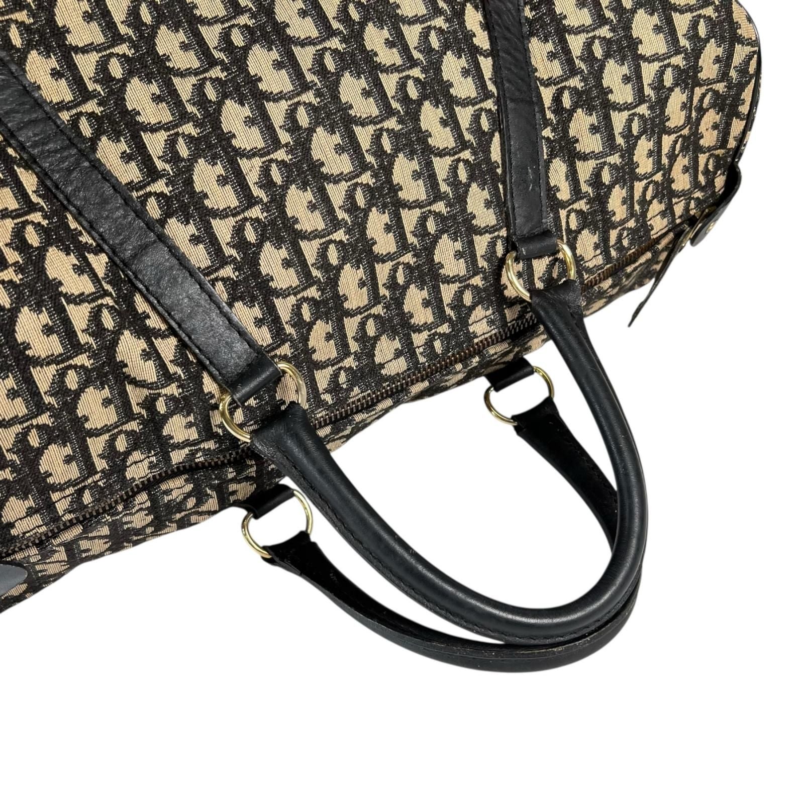 Dior Trotter Boston Bag Canvas Leather Beige — view 5