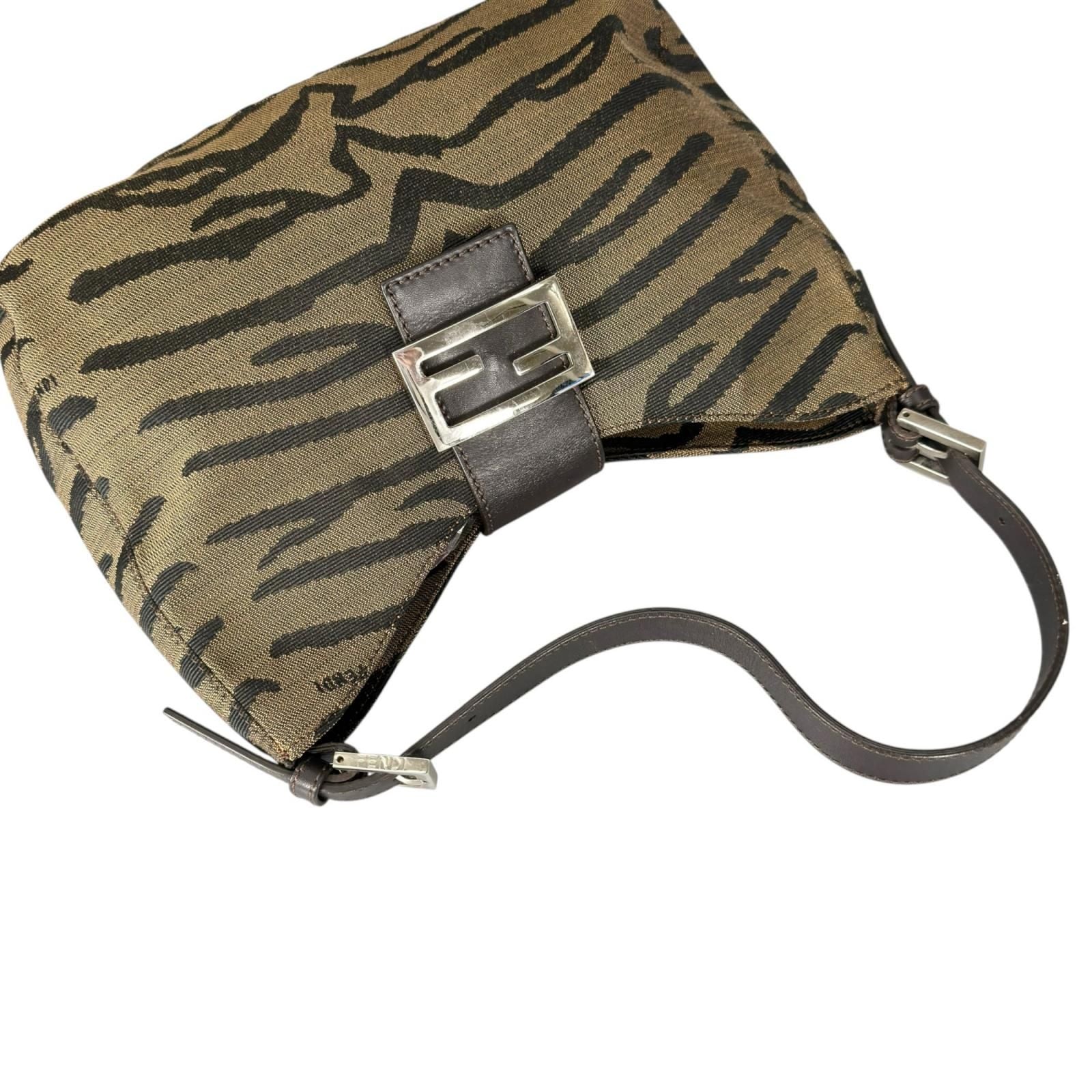 Fendi Hobo Handbag Nylon Brown — view 5