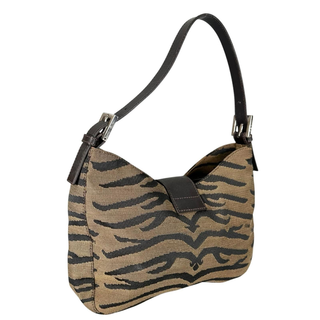 Fendi Hobo Handbag Nylon Brown — view 3