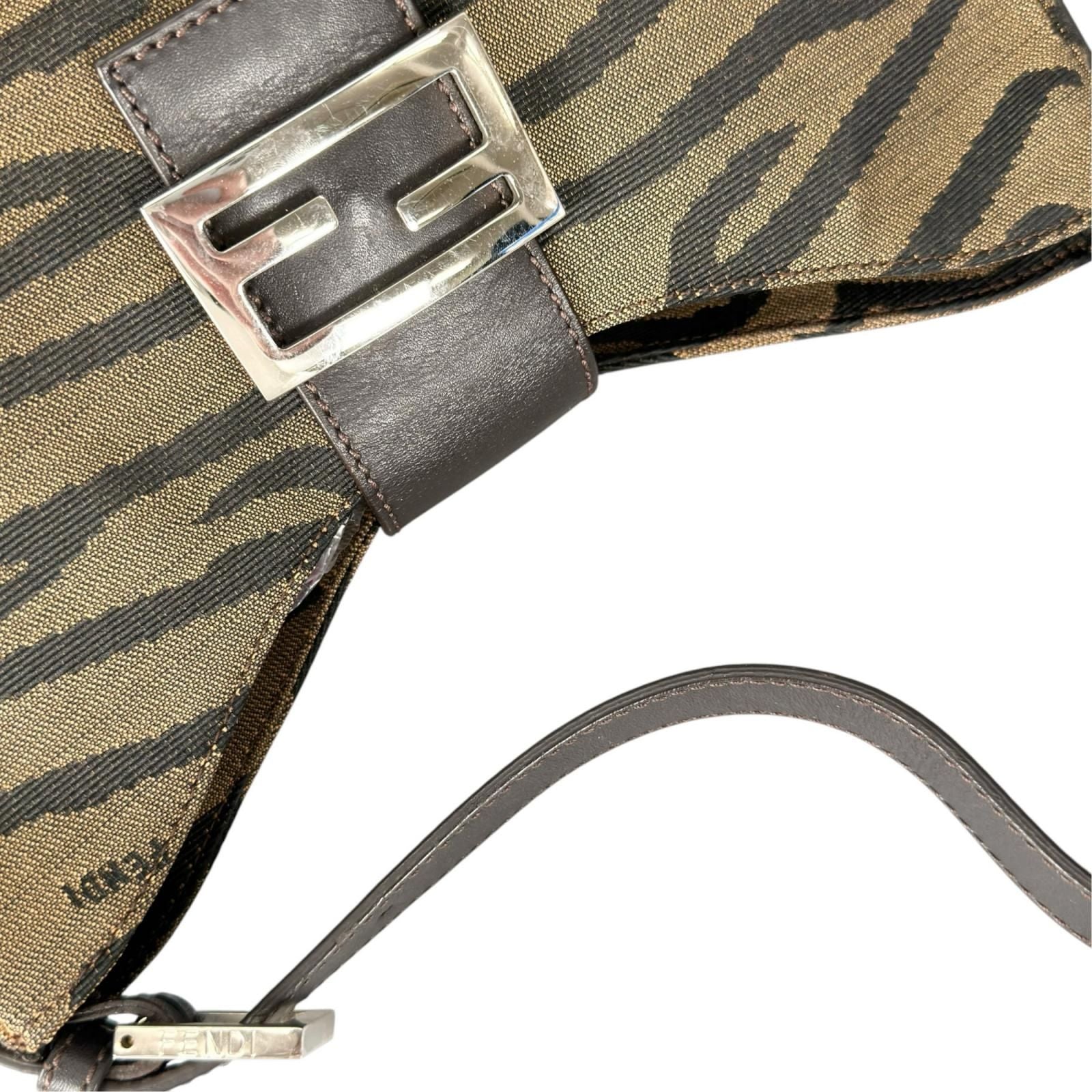 Fendi Hobo Handbag Nylon Brown — view 6