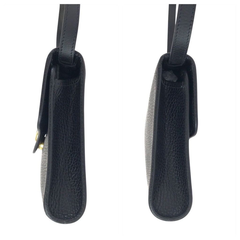 Dior Vintage Black Leather Shoulder Bag Pochette — view 7