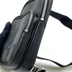 Louis Vuitton Amazon Sling Bag Damier Graphite Leather Black Silver — view 8