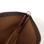 Louis Vuitton Pochette Monogram Leather Brown Handbag Gold — view 6