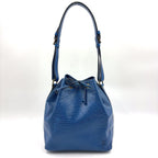 Louis Vuitton Petit Noe Epi Toledo Blue Leather Shoulder Bag Gold
