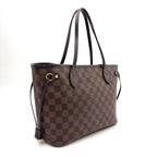 Louis Vuitton Neverfull PM Damier Ebene Leather Brown Tote Gold — view 2