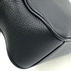 Prada Gold Logo Leather Black Shoulder Bag — view 7