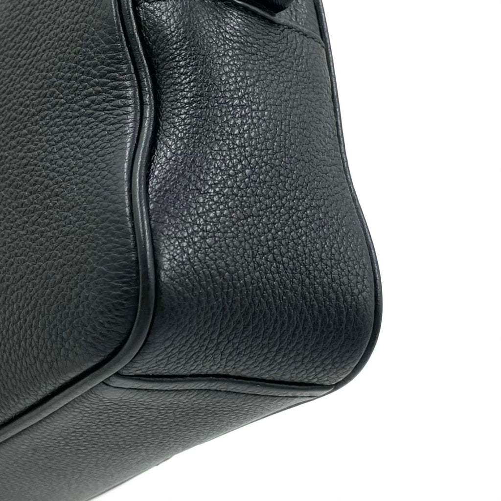 Prada Gold Logo Leather Black Shoulder Bag — view 8