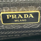 Prada Gold Logo Leather Black Shoulder Bag — view 3