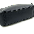 Prada Gold Logo Leather Black Shoulder Bag — view 9