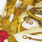 Hermes Soleil de Soie Carre 90 Silk Gold Multicolor Scarf — view 8