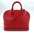 Louis Vuitton Alma Epi Castilian Red Leather Handbag Gold