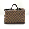Louis Vuitton Grimo Damier Ebene Leather Brown Boston Bag Gold