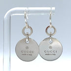 Gucci Circle Plate Drop Type Silver Earrings