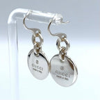Gucci Circle Plate Drop Type Silver Earrings — view 2