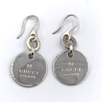 Gucci Circle Plate Drop Type Silver Earrings — view 4