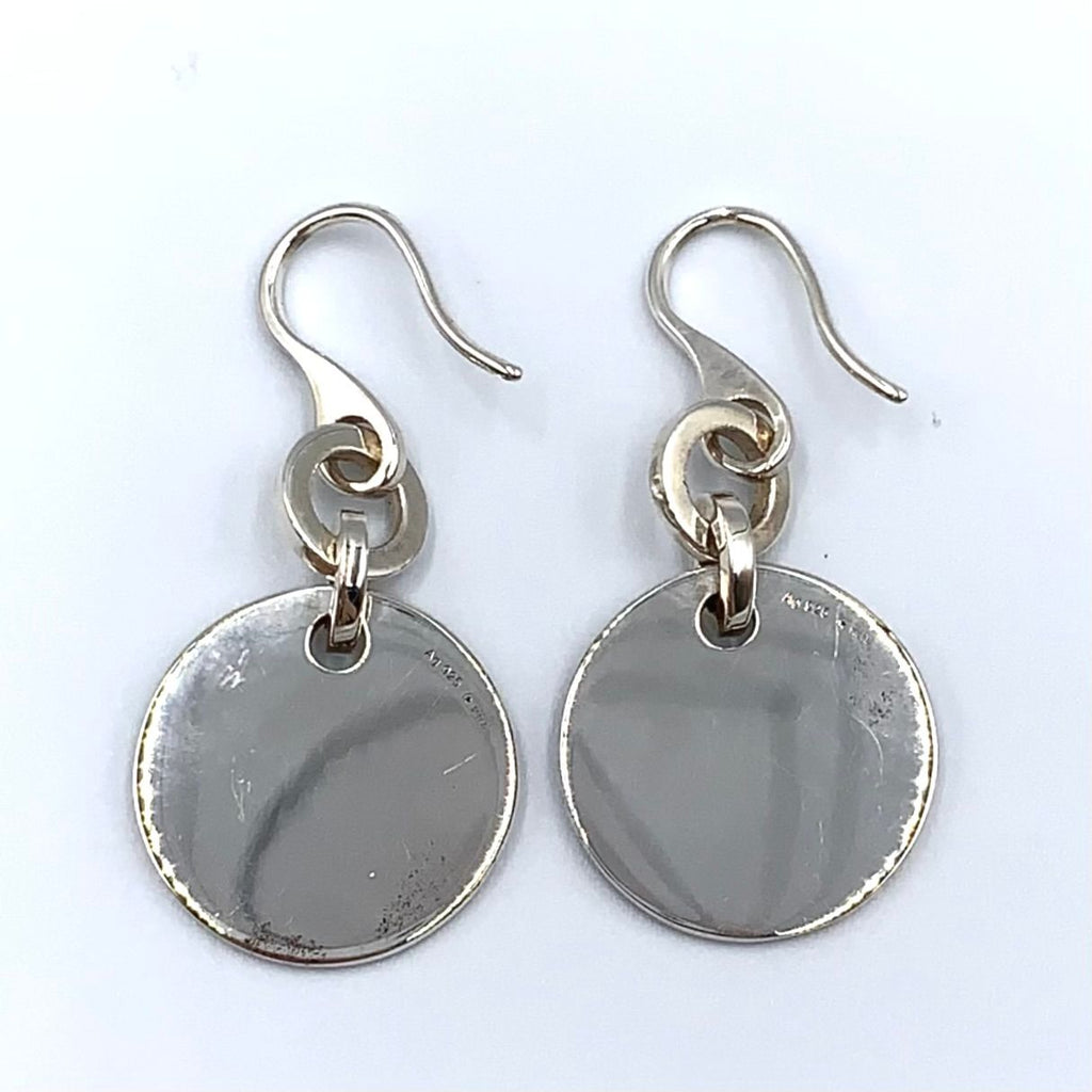 Gucci Circle Plate Drop Type Silver Earrings — view 5