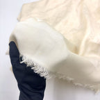 Louis Vuitton Echarpe Logo Mania Monogram Blanc Silk Wool Beige Shawl Scarf — view 7