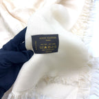 Louis Vuitton Echarpe Logo Mania Monogram Blanc Silk Wool Beige Shawl Scarf — view 2