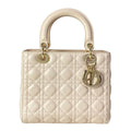 Dior Handbag Lady Midi Light Pink Gold Lambskin