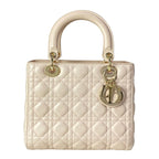 Dior Handbag Lady Midi Light Pink Gold Lambskin