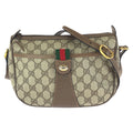 Gucci Vintage Sherry Line Beige Gold GG Supreme Canvas Shoulder Bag
