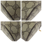 Gucci Vintage Sherry Line Beige Gold GG Supreme Canvas Clutch — view 3