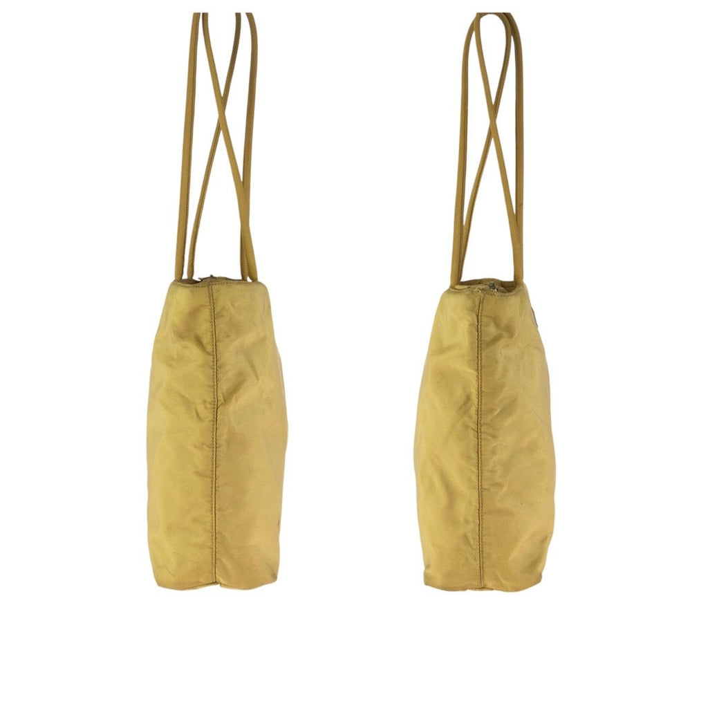 Prada Tessuto Yellow Silver Nylon Shoulder Bag — view 8