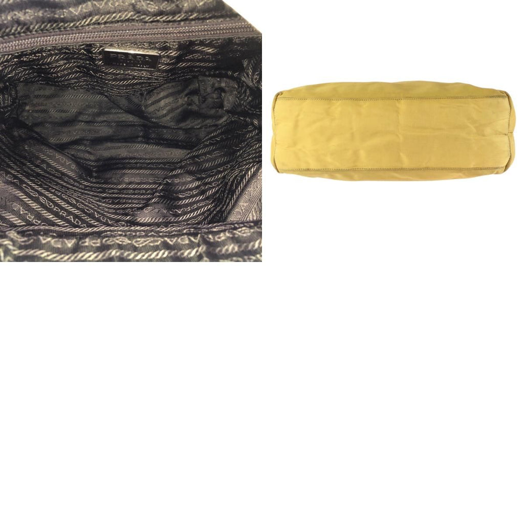 Prada Tessuto Yellow Silver Nylon Shoulder Bag — view 9