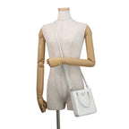 Prada Handbag Spazzolato Small Triangle Logo Leather 2-Way Shoulder White — view 5