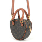 Celine Triomphe Heart Leather 2-Way Shoulder Bag Brown — view 2