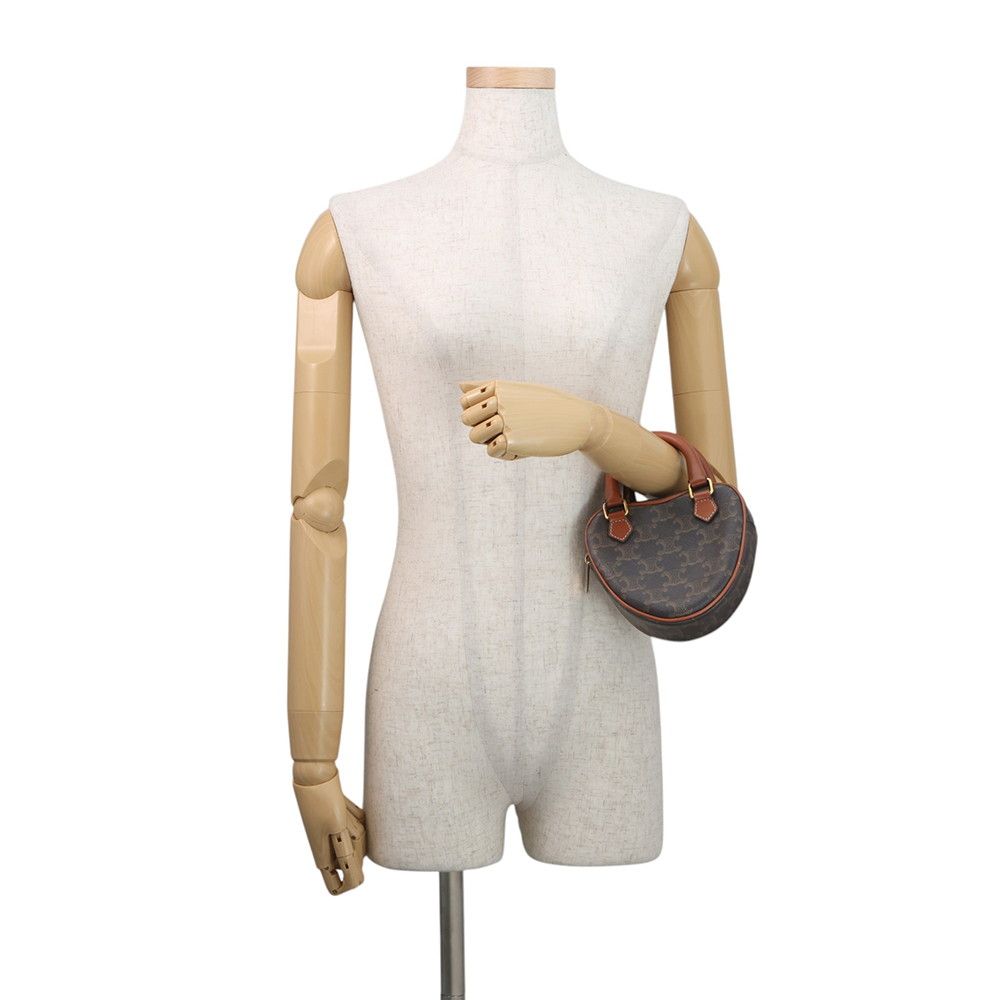 Celine Triomphe Heart Leather 2-Way Shoulder Bag Brown — view 4