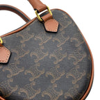 Celine Triomphe Heart Leather 2-Way Shoulder Bag Brown — view 8
