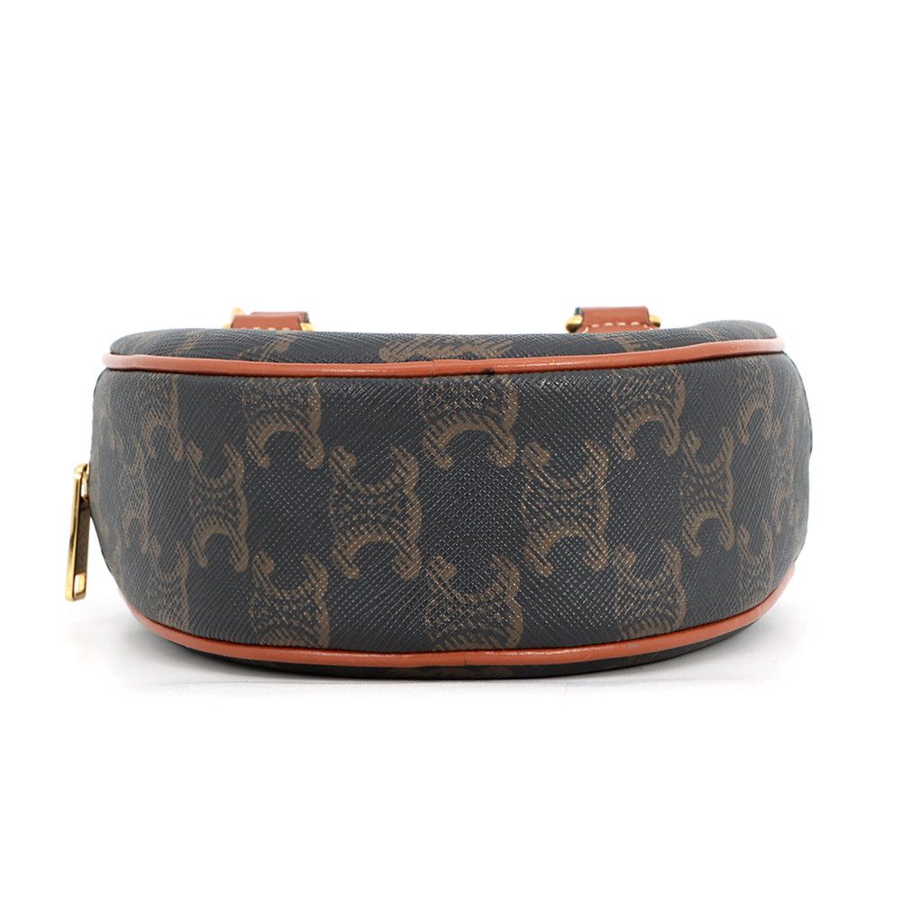 Celine Triomphe Heart Leather 2-Way Shoulder Bag Brown — view 3