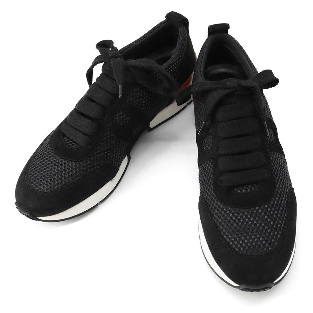 Hermes Sneakers Star Logo Fabric Velour 37.5 Shoes Black