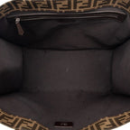 Fendi FF Logo Tote Shoulder Bag 2-Way Brown Canvas Leather — view 4