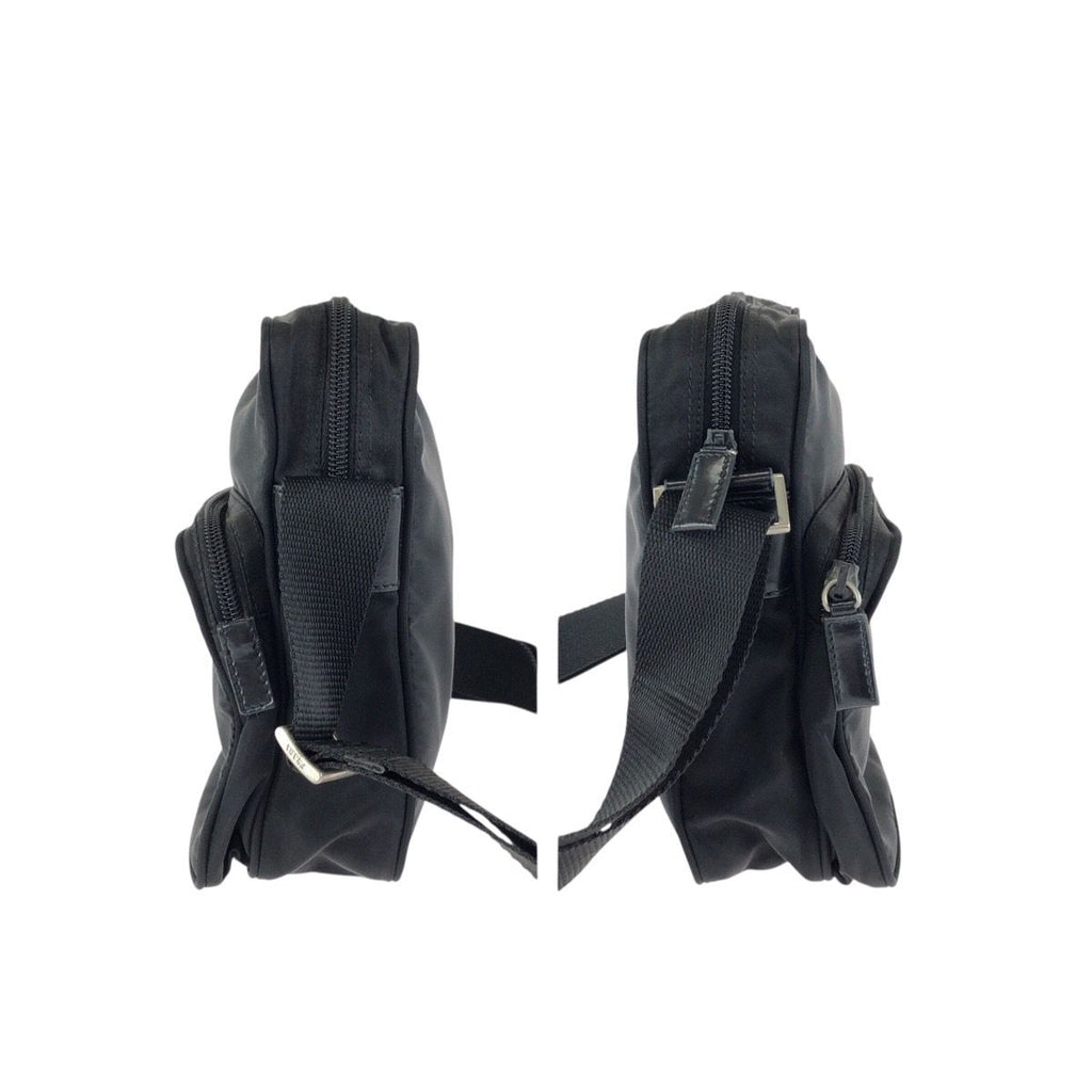 Prada Tessuto Black Silver Nylon Shoulder Bag Pochette — view 8
