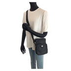 Prada Tessuto Black Silver Nylon Shoulder Bag Pochette — view 7