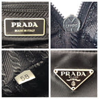 Prada Tessuto Black Silver Nylon Shoulder Bag Pochette — view 4