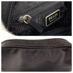 Prada Tessuto Black Silver Nylon Shoulder Bag Pochette — view 6