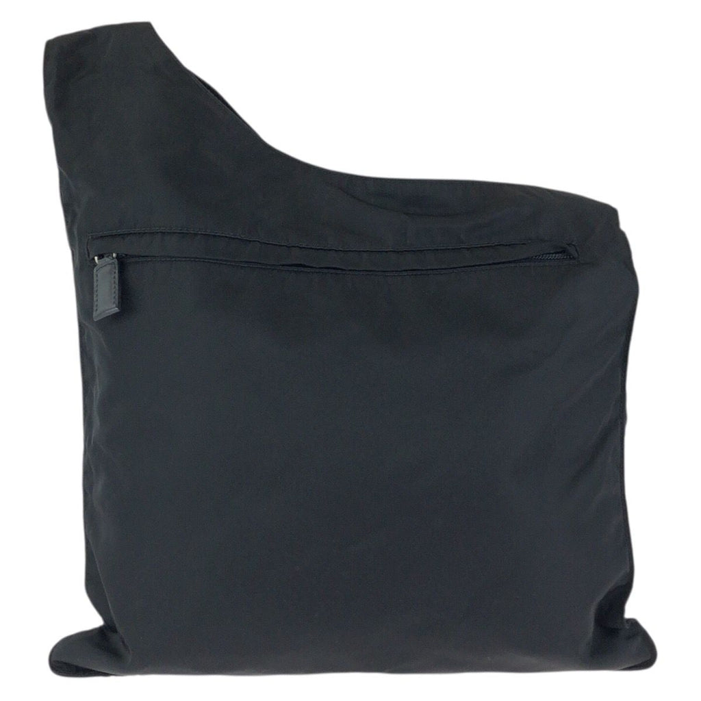 Prada Tessuto Black Silver Nylon Shoulder Bag — view 2