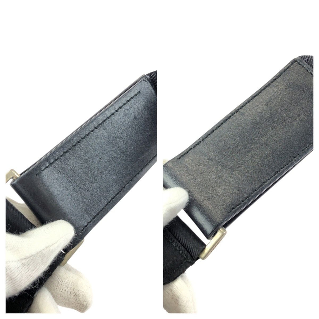 Prada Tessuto Black Silver Nylon Shoulder Bag — view 6