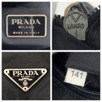 Prada Tessuto Black Silver Nylon Shoulder Bag — view 4