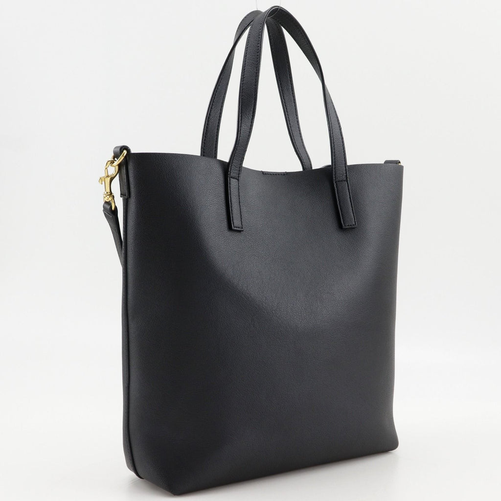 Saint Laurent Toy Shopping Tote 2-Way Shoulder Calf Black Handbag — view 3