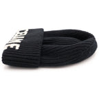 Celine Wool Cashmere Blend Beanie Knit Hat Black — view 3